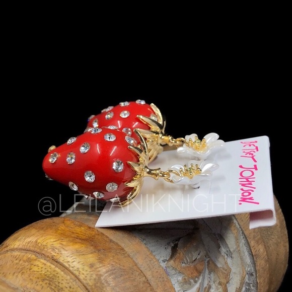 Betsey Johnson Berrylicious Strawberry Drop Earrings - Picture 11 of 16